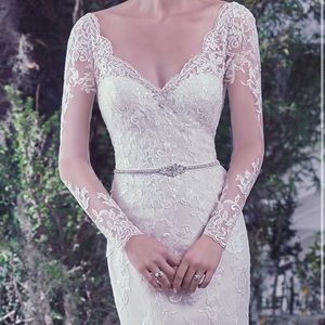 Maggie Sottero, Detachable, BEADED BELT on Grosgrain Ribbon | NEW FOR WEDDING!